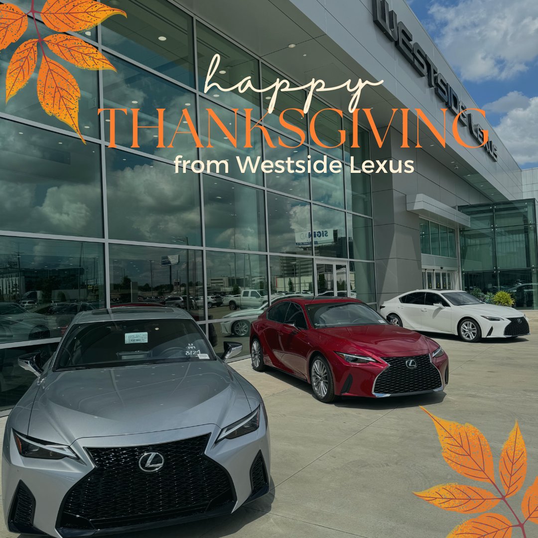 Happy Thanksgiving from all of us at Westside Lexus! Wishing you a day filled with joy, love, and gratitude. 🦃🍂