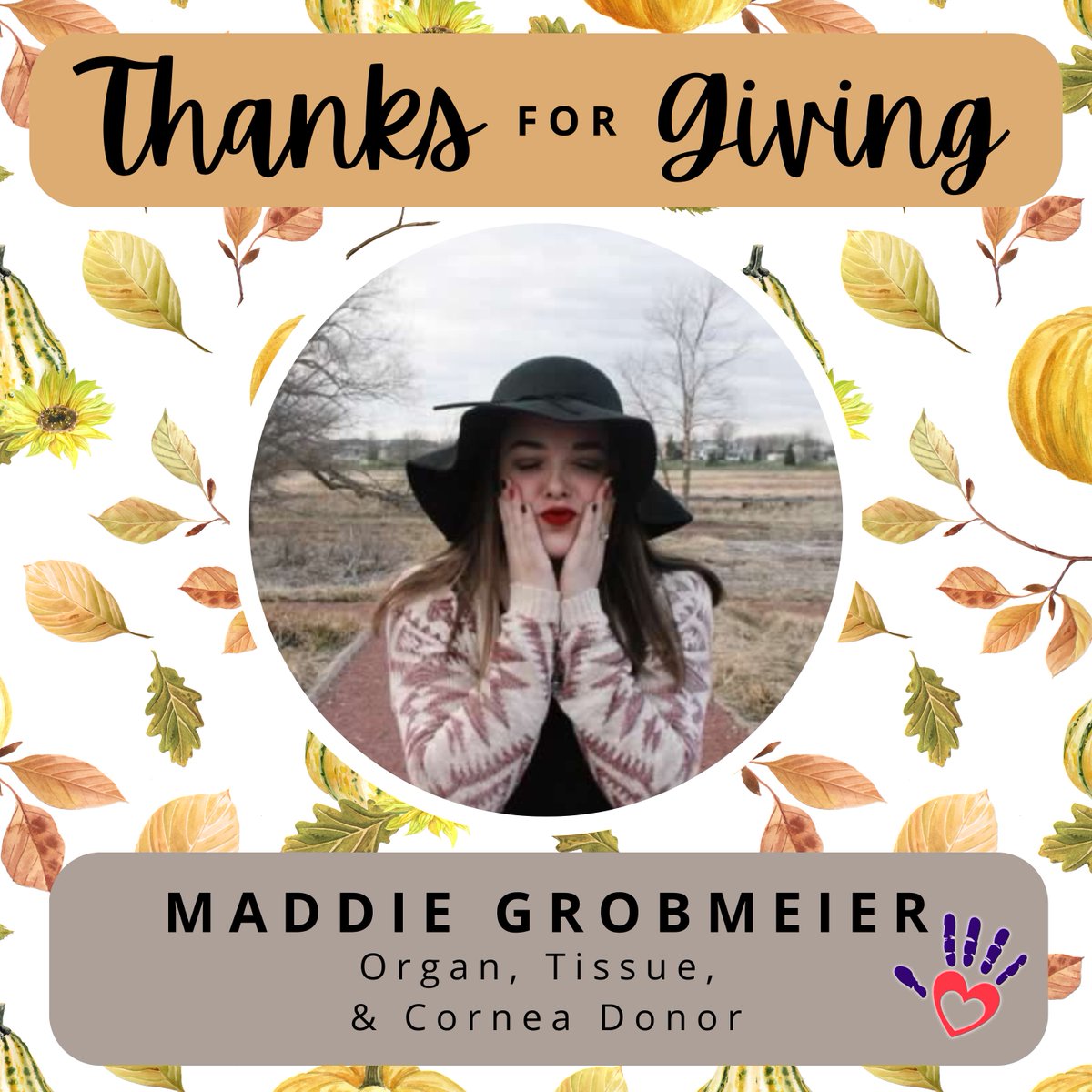 MaddogStrong's tweet photo. Today we honor and thank Maddie "Maddog" Grobmeier, an organ, tissue, & cornea donor hero, for giving the gift of life. She is the reason behind everything we do. Wishing a Happy Thanksgiving to all of our supporters! #ThanksForGiving #MaddogStrong #DonateLife #organdonation https://t.co/yqEE0sjEp6