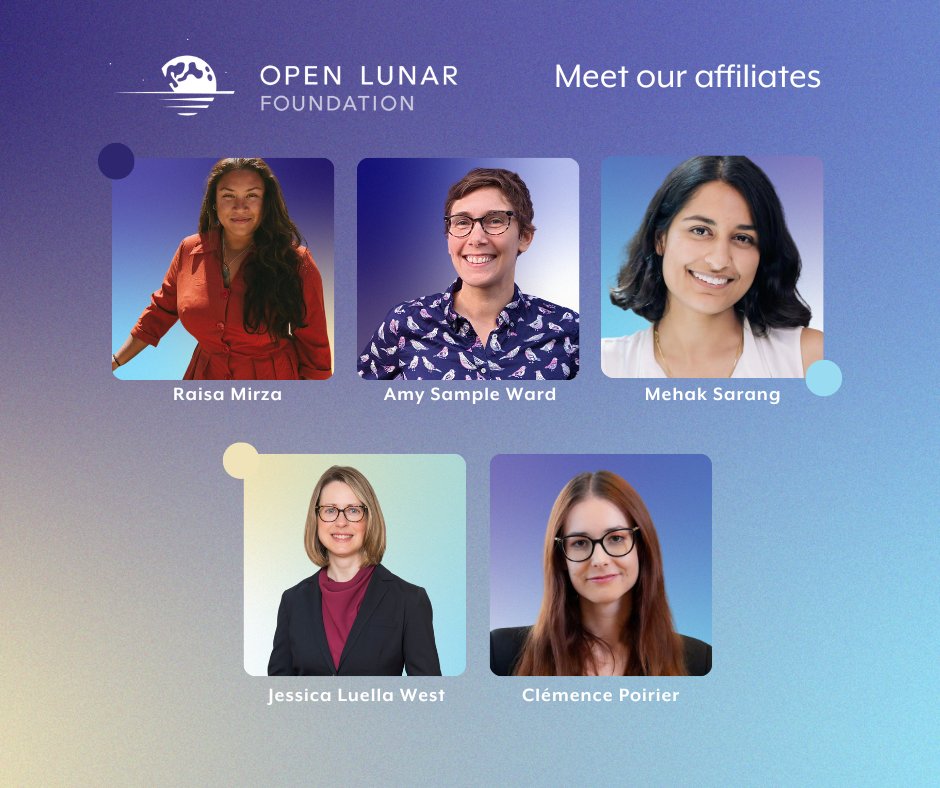 Open Lunar Foundation (@openlunar) on Twitter photo Our affiliates share our vision for a cooperative lunar future. Each of our affiliates play a key role in evaluating and guiding our projects, along with setting the strategic direction for our investments.
Learn more about our incredible affiliates: openlunar.org/affiliates Our affiliates share our vision for a cooperative lunar future. Each of our affiliates play a key role in evaluating and guiding our projects, along with setting the strategic direction for our investments.
Learn more about our incredible affiliates: openlunar.org/affiliates