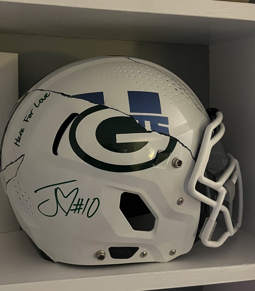 tbgolfn's tweet photo. @_MLFootball @LordLambeau @itssRELAX @BillHuberNFL @HoggNFL @BruceIronsNFL @packers_access @nuro_mike @OGpackersFan How about this full size white out 1 of 1 w Utah State cut through https://t.co/yUIcTMBhXJ