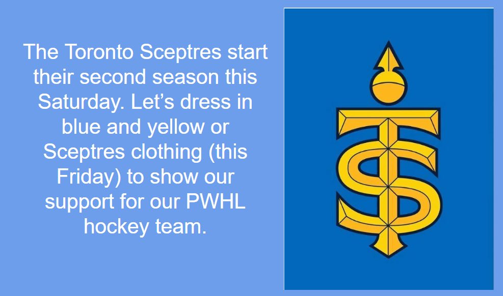QuakerVillagePS's tweet image. Tomorrow is Toronto Sceptres spirit day at Quaker!