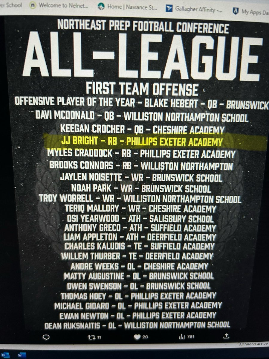 Jayden Bright (@jjbright0) on Twitter photo Very thankful to make the All-NEPSAC list as well as First Team All League Offense. <a href="/PEAFootball/">ExeterFootball</a> <a href="/CoachV1781/">Coach Voulgaris</a> Very thankful to make the All-NEPSAC list as well as First Team All League Offense. <a href="/PEAFootball/">ExeterFootball</a> <a href="/CoachV1781/">Coach Voulgaris</a>