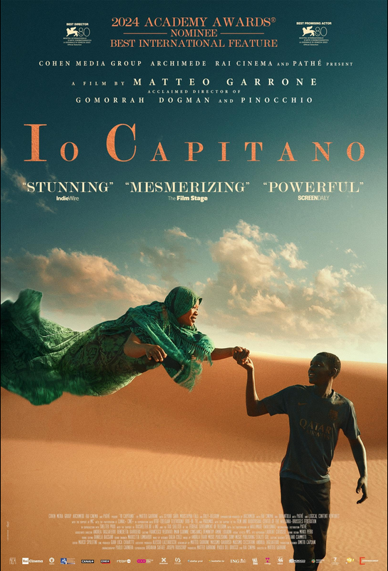 On Wednesday, 4 December at 8pm, Iontas Theatre, Maynooth Film For All will show Matteo Garrone's Io Capitano, a deeply compassionate film focused on Seydou and Moussa - teenage cousins from Senegal - as they make their way to Europe for a hoped-for musical career. See you there!