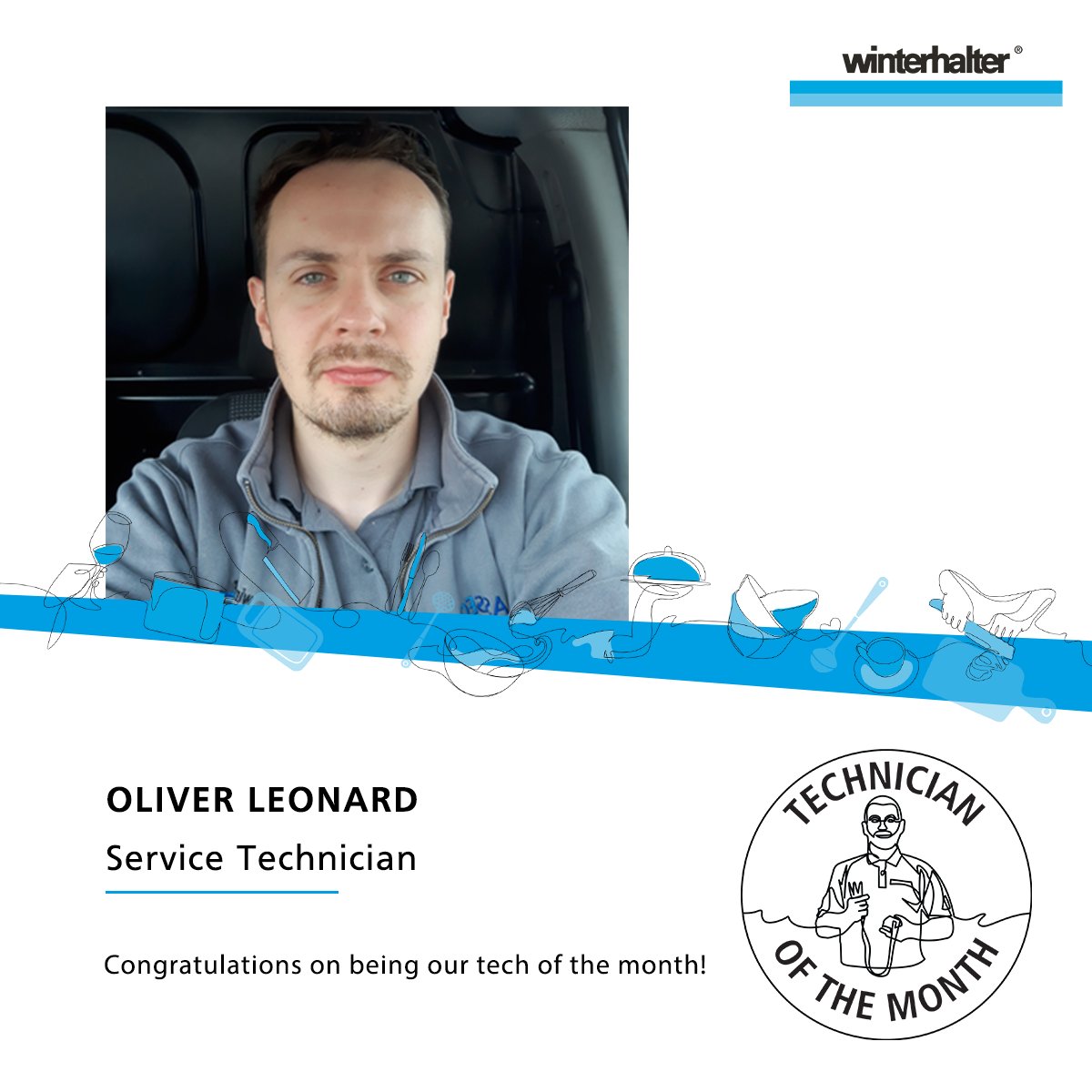 WinterhalterUK's tweet photo. Meet our Technician of the Month for September, Oliver Leonard 🎉

He has demonstrated a great attitude towards delivering excellent service to our customers and resolving issues at short notice. 
   
Congratulations and keep up the amazing work 👏

#TechOfTheMonth #Service https://t.co/FIk5B9diIp