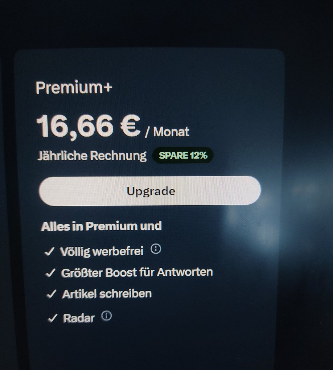 EarnStake's tweet photo. Dear @x @premium @elonmusk That's unfair! Why is there a 40% discount on Premium and Premium+ only for new accounts because of the anniversary, while an existing Premium customer upgrading to Premium+ only gets 12%? 😢 We want a Black Friday sale too! 🙃😍 https://t.co/fV5gBqbMXA