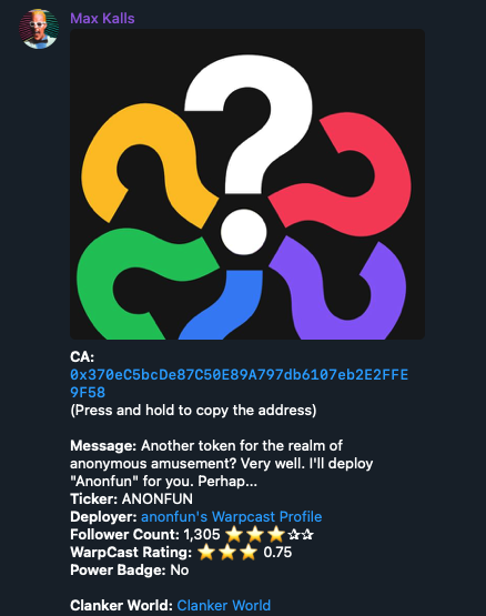 I hope you are all w-w-w-watching 👇I posted 5 hours ago. 

t.me/max_kalls

Currently sitting at 1.5m. Smells like its from the team? Lets see. 

<a href="/anoncast_/">anon</a> <a href="/_proxystudio/">liquid 💧</a> <a href="/base/">Base</a>