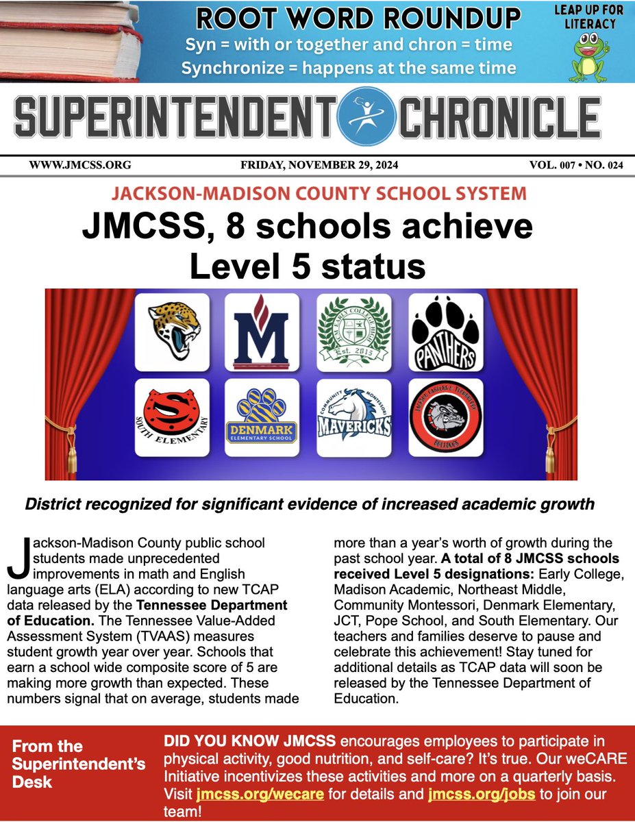 Winning on all fronts! School board members hitting Level 5, the district rocking Level 5, and 8 schools leveling up to Level 5 — good reasons to choose US! #winning 
Congrats, principals, teachers, staff, students, and families — YOU DID IT!! #chooseUS