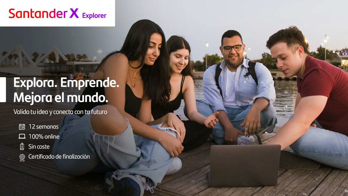 ¡Todavía no te has enterado!
Nueva edición de #SantanderXExplorer, programa de pre-incubación de proyectos financiado por Banco Santander
Inscripciones hasta el 10/12 lnkd.in/dTevUafd 
➕info: ubu.es/te-interesa/pr…