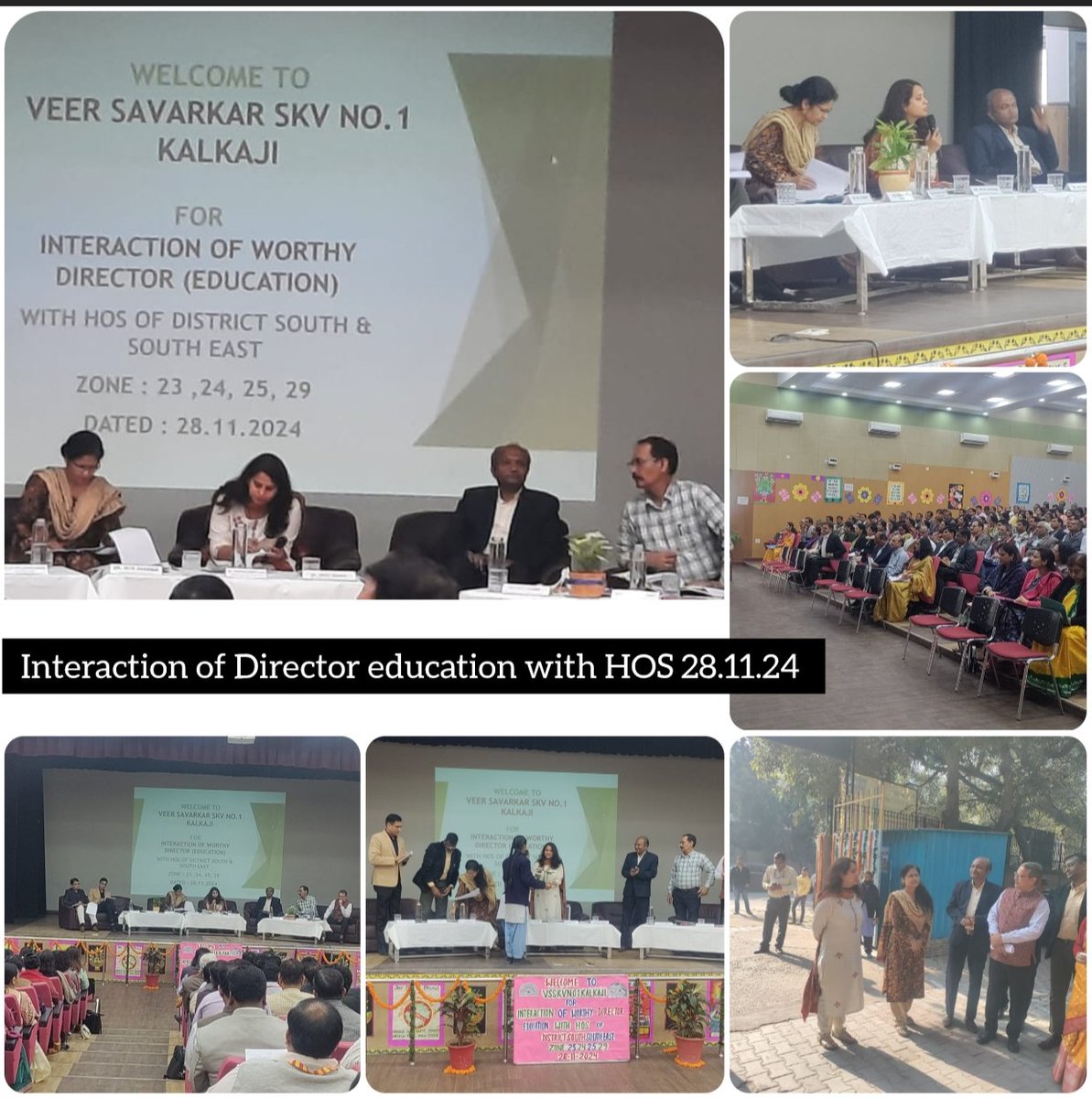 VSSKV_Kalkaji's tweet photo. The Director of Edun Ms Veditha Reddy visited VSSKV No.1 Kalkaji with Addl Director Ms. Rita Sharma on 28.11. 2024 . RDE South,OSD,Mr Raj Kumar,DDE Dist S Mr Anil Kumar and DDE DistSouth East Mr S C Meena,DDE Zone 23,24,25,29 They interacted with HOS from govt and aided schools https://t.co/IgGd7Jutoy