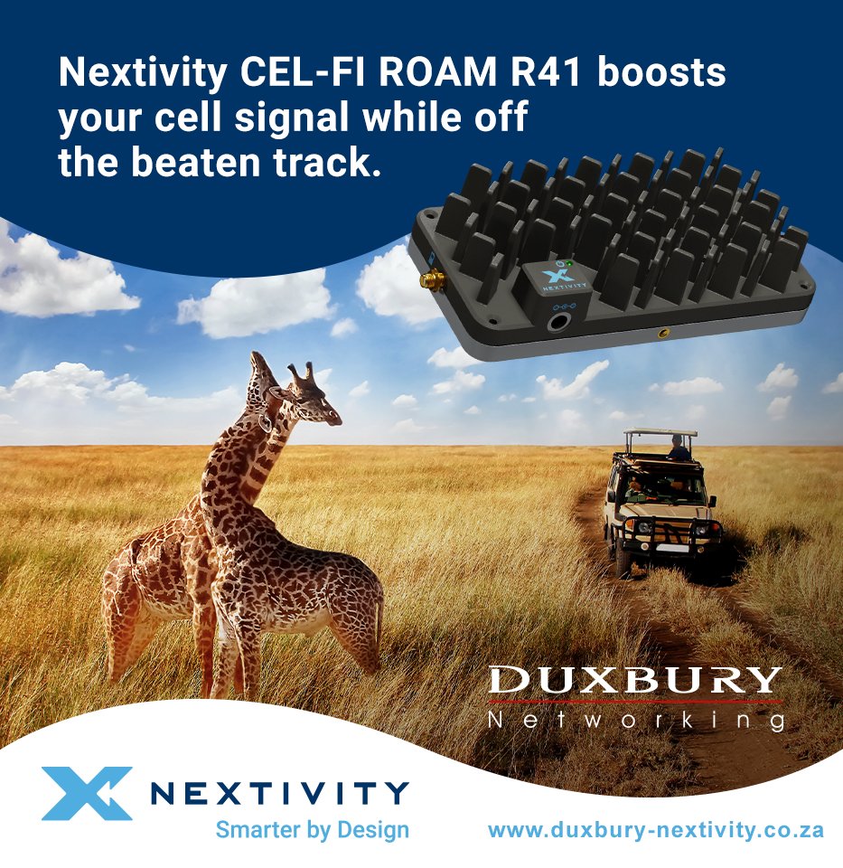 dux_net's tweet image. No more dropped calls on the go!  CEL-FI ROAM R41 boosts your cellular signal in cars &amp;amp; boats.  Easy setup, great for road trips, boating &amp;amp; fleets.

Available locally from Duxbury Networking:  duxbury.co.za/product/nextiv…
*ICASA and Network Operator approved.
#nextivity #duxbury