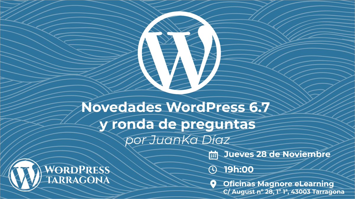 _viobru_'s tweet photo. ¡Nos vemos esta tarde en las oficinas de @magnore en Tarragona para nuestra WorPress Tarragona Meetup! - https://t.co/1MAANtjJTH https://t.co/WJXjBZ58bO