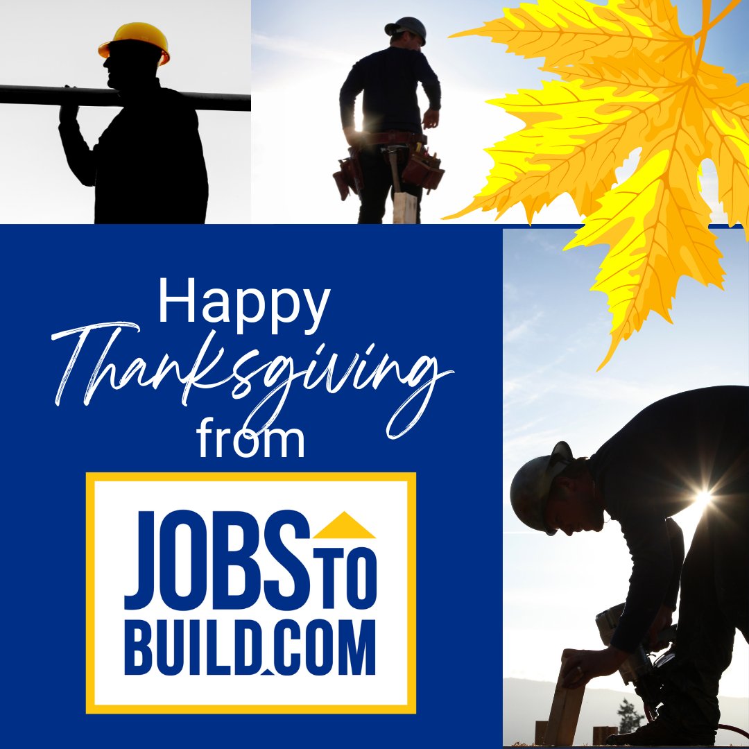 🍁This #Thanksgiving, JobToBuild is grateful for YOU!
Your support helps us connect talent with life-changing careers in the construction industry. We're building stronger communities &amp; brighter futures.
💙Wishing you  love, gratitude, &amp; hope.
#JobToBuild #ConstructionCareers