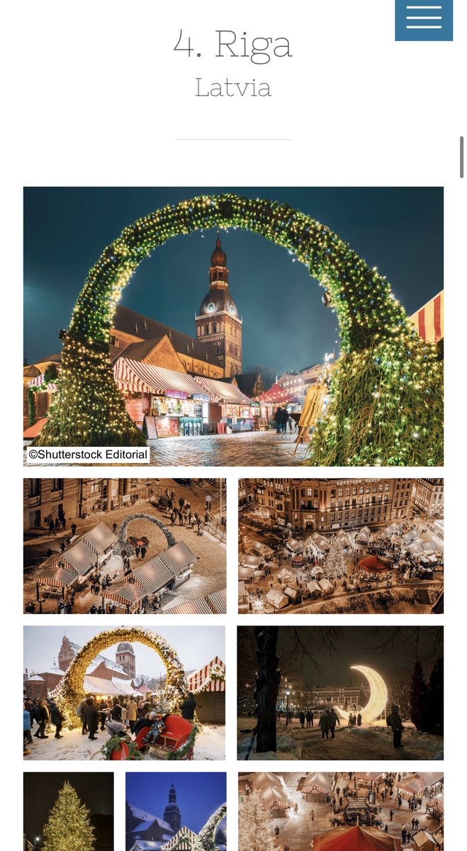 Rīga ieguvusi 4. vietu starptautiskajā Ziemassvētku tirdziņu topā, par divām vietām uzlabojot iepriekšējo rezultātu.
Šogad Rīga izceļas daudzos topos.

2. vietā “Forbes: 30 Most Walkable Cities in the World,”
3. vietā “Europe's 10 Best Value Christmas Markets” pēc Post Office UK