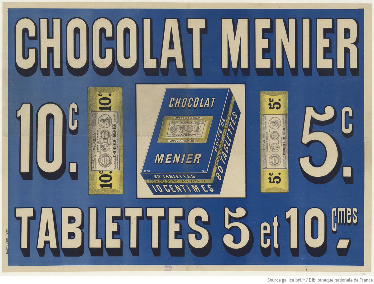 GallicaBnF's tweet photo. Vous reprendrez bien un peu de chocolat Menier ? Son prix est imbattable ! 🍫
==> https://t.co/OMaVl4fBWW
Et retrouvez juste ici toutes les affiches par thème :
==> https://t.co/Z8HLh2wQGz https://t.co/drtVVPAFN7