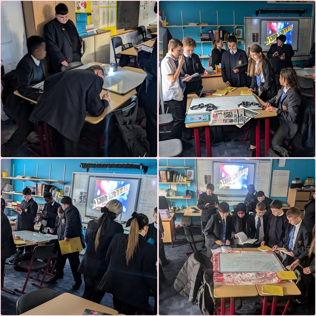Miss Boyle (@missboyleabc) on Twitter photo S1 were crime scene investigators today in search of evidence regarding the disappearance of Billy Weaver from 'The Landlady' by Roald Dahl. Their findings will feature in their news articles reporting on the events at the infamous B&B π <a href="/StAndrewsRCSec/">St Andrew's Secondary School</a> S1 were crime scene investigators today in search of evidence regarding the disappearance of Billy Weaver from 'The Landlady' by Roald Dahl. Their findings will feature in their news articles reporting on the events at the infamous B&B π <a href="/StAndrewsRCSec/">St Andrew's Secondary School</a>