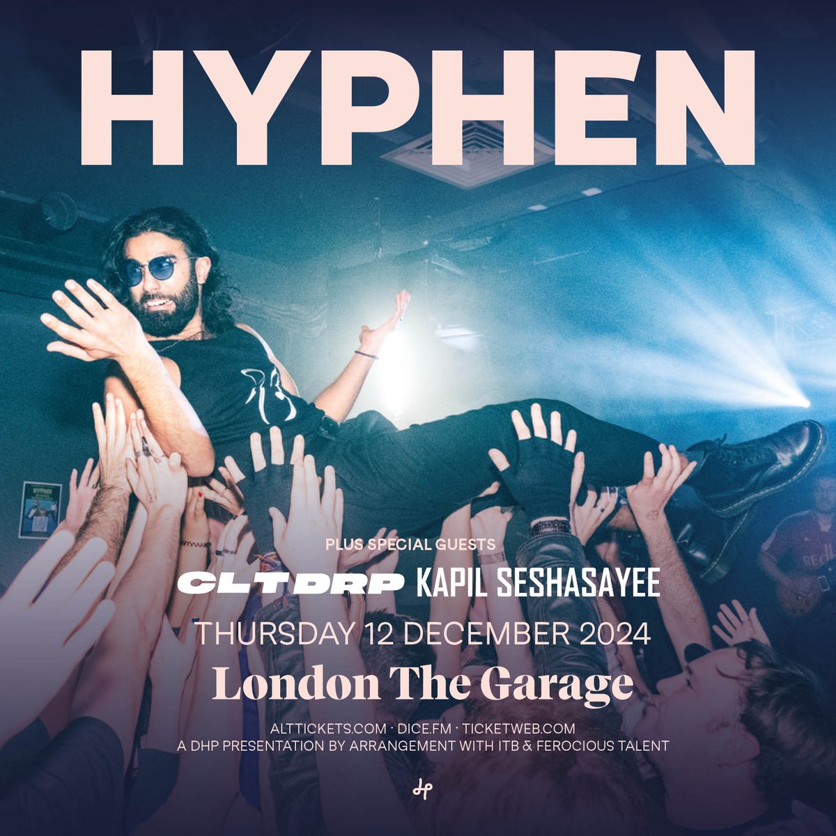TheGarageHQ's tweet image. Support for @thisishyphen is confirmed as electro-punk trio @CLTDRP3 + Indian fusion guitarist @KapilSeshasayee this December!

📅 Thursday 12 December 2024
🎟️ Tickets 👉 ticketweb.uk/event/hyphen-t…