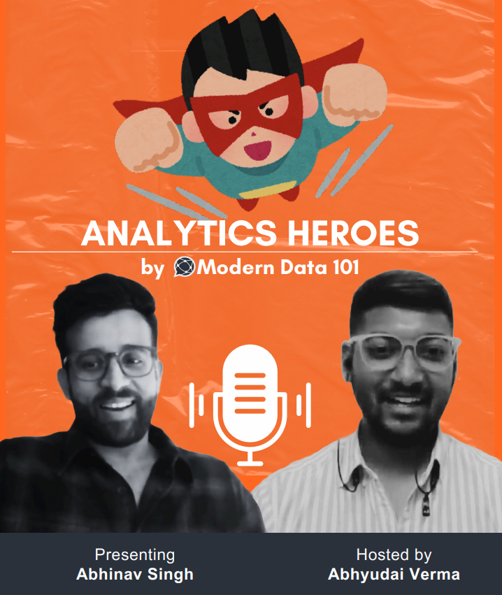 ModernData101's tweet photo. 🎙️ Featuring Abhinav Singh, Expert Data Engineer and Mentor, on Episode 4 of Analytics Heroes! 🚀

This week, we host Abhinav — a seasoned data engineer with 5+ years of experience across real estate, telecom, and insurance.

🔗 Listen here: https://t.co/ss8RFGaQCd https://t.co/YkFrMsYlge