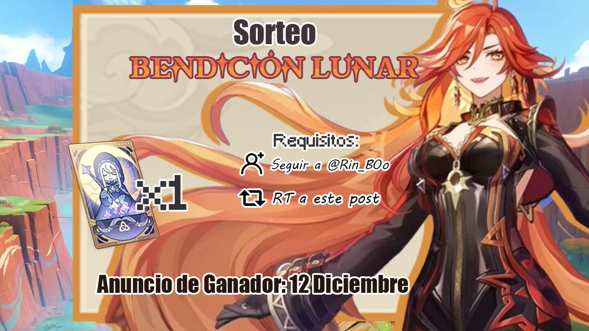 Ringuu_'s tweet photo. ✨SORTEO DE BENDICIÓN LUNAR☄️

¿Ahorrando por Mavuika o Citlalí? ¿Esperando a Capitano? Te traigo un sorteito para que tengas ahorros para la motomami y la abuelita.

Requisitos:

▶️SIGUE A @Rin_B0o
🔁RT A ESTE TWEET

El ganador lo daré el 12 de Diciembre.

#GenshinImpact #原神 #Genshin