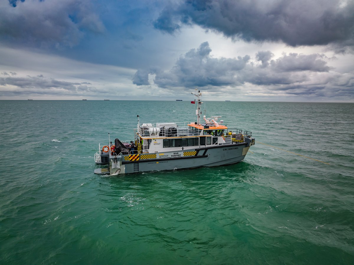 CommercialRibs's tweet photo. CRC Sentinel was recently deployed to carry out ROV inspection work, utilising the vessels Hi-Ab crane to launch and recover the ROV (Remotely Operated Vehicle) and her 4-point anchors to stay on a fixed location. 
#divesupport #dsv #ROV #remoteoperated #workboats #4pointanchor https://t.co/PZ80BOBqTK