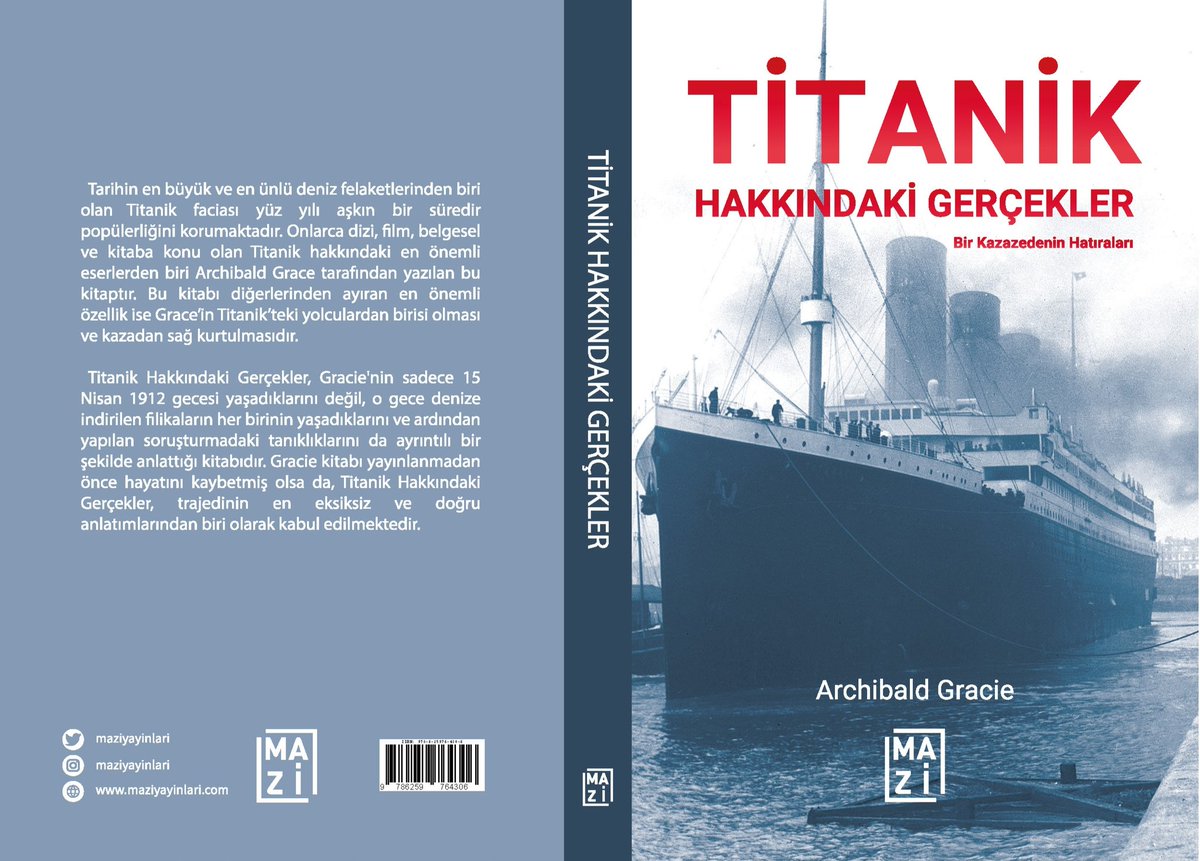Çok Yakında! Faciadan sağ çıkan bir kazazedenin, kendi kurtuluş hikayesini anlattığı ve  Titanik'in su üstündeki son gününü resmi belgeler ve diğer tanıkların ifadeleri ışığında ortaya koyduğu Titanik Hakkındaki Gerçekler kitabı çok yakında siz okurlarımızla...