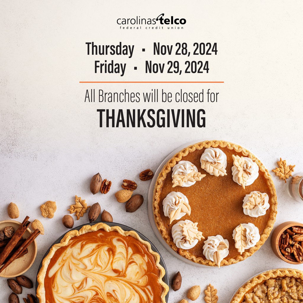 ctelco's tweet photo. Happy Thanksgiving from CTFCU!

Reminder that all branches are closed today and will remain closed tomorrow, Friday 11/29, for Thanksgiving.

#Thanksgiving #BlackFriday https://t.co/km36VSFq3k