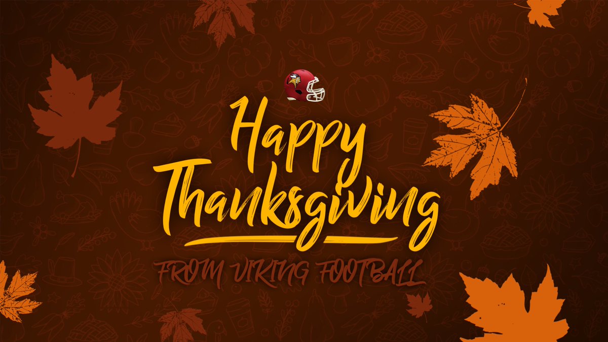 VCSU_Football's tweet photo. Happy Thanksgiving from Viking Football!

#WEALLROW https://t.co/gJMixSH6xT