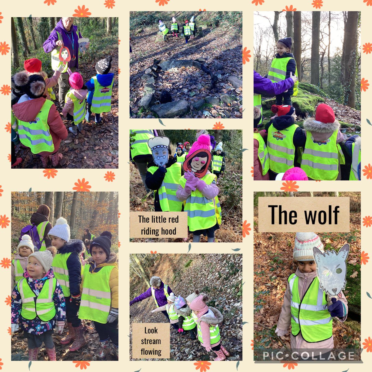 ECS_Keighley's tweet photo. This week in nursery we have been reading the book Red Riding Hood. They went to Riddlesden woods to find the big bad wolf. They were able to retell the story and find the characters in the woods. #50TTDBradford #34WoodlandWandering #41WaterFeature #stickylearning #bigbadwolf https://t.co/LyN46Bxm6N