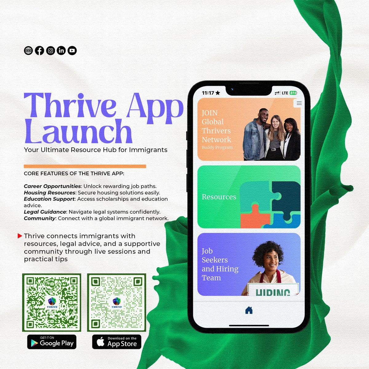 globalthrivers's tweet photo. 📷 THRIVE App is Officially Here! 📷

Your ultimate guide to thriving as an immigrant is now live! 📷

With THRIVE, you can:
📷 Build a successful career path
📷 Find housing solutions quickly
📷 Access scholarships & education tools
📷 Get legal guidance and more
📷 Connect with a supportive global community
Download Now!
Apple Store: https://t.co/dslqJNlB3n
Google Play Store: https://t.co/o6dH2fnzZb
📷 Stay Connected:
Website: https://t.co/0WFCW7ByVb
Facebook: https://t.co/UPV6lAnT3J

Instagram: https://t.co/A7Cv59FZL9

LinkedIn: https://t.co/zwkcK4VBWM

Twitter (X): https://t.co/7psHQ80OHr

YouTube: https://t.co/TpYBP3ndwj

@elonmusk @iamcardib @realDonaldTrump @Schwarzenegger @Beyonce @EricTrump @MELANIATRUMP @FLOTUS @JoeBiden