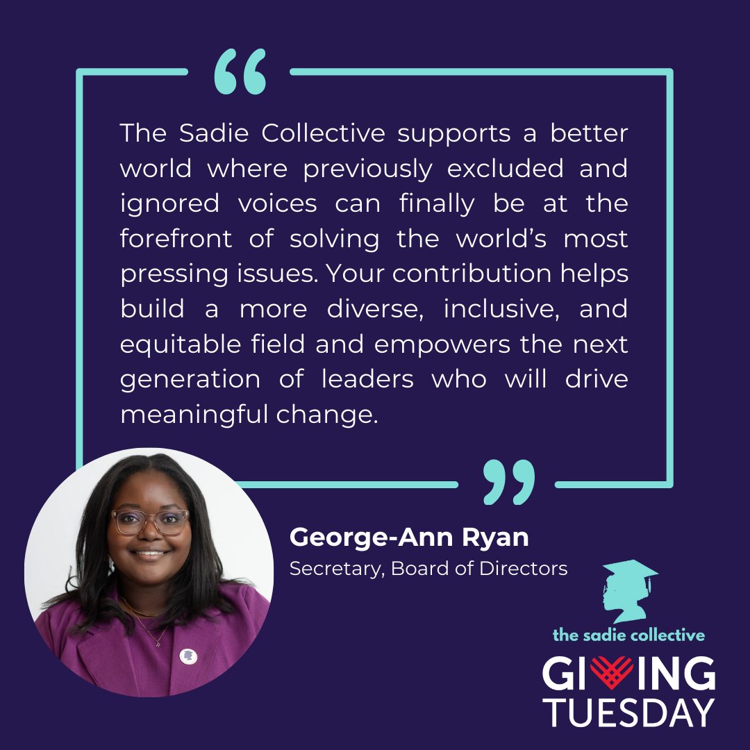 This Thanksgiving, we’re so thankful for our strong community 🙌🏾

Read why <a href="/georgeannjryan/">/jorj-An/</a>, secretary of our Board, thinks contributing to The Sadie Collective on #GivingTuesday is impactful for the field of economics 🌟

Donate here on 12/3 bit.ly/3CqgFbP #Nonprofit
