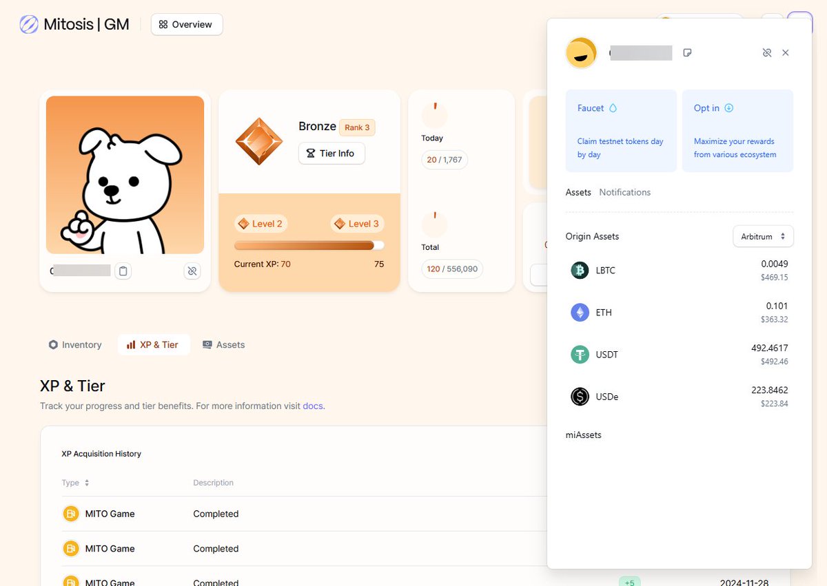 📌 Mitosis Testnet เปิดให้เข้าร่วมแล้ว

ทางไป: testnet.mitosis.org
Ref code: SHFPS3

🔸 เข้าไปจะเจอให้เชื่อมบช.โซเชียล
🔸 Faucet เหรียญเทส (รอสักพักใหญ่กว่าจะเข้า)
🔸 เข้าร่วมกิจกรรมต่างๆ

#Mitosis