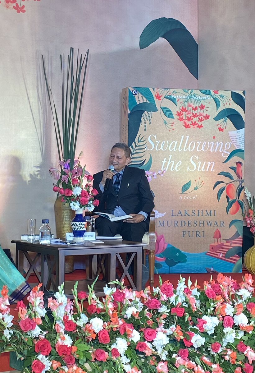 Author and columnist Sanjeev Chopra engaged in a captivating conversation with author Lakshmi Murdeshwar Puri at #Kitaab, during the launch of her book Swallowing the Sun. 

Their insightful dialogue delved into the many layers of the novel, offering a delightful experience for