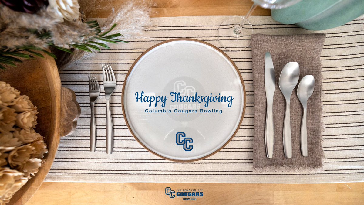 CCCougarBowling's tweet photo. Happy Thanksgiving to all today!! We are thankful for all of our family, friends and supporters!

#WeAreCC 
#BrandsofBrunswick https://t.co/U4JYqMeLQt