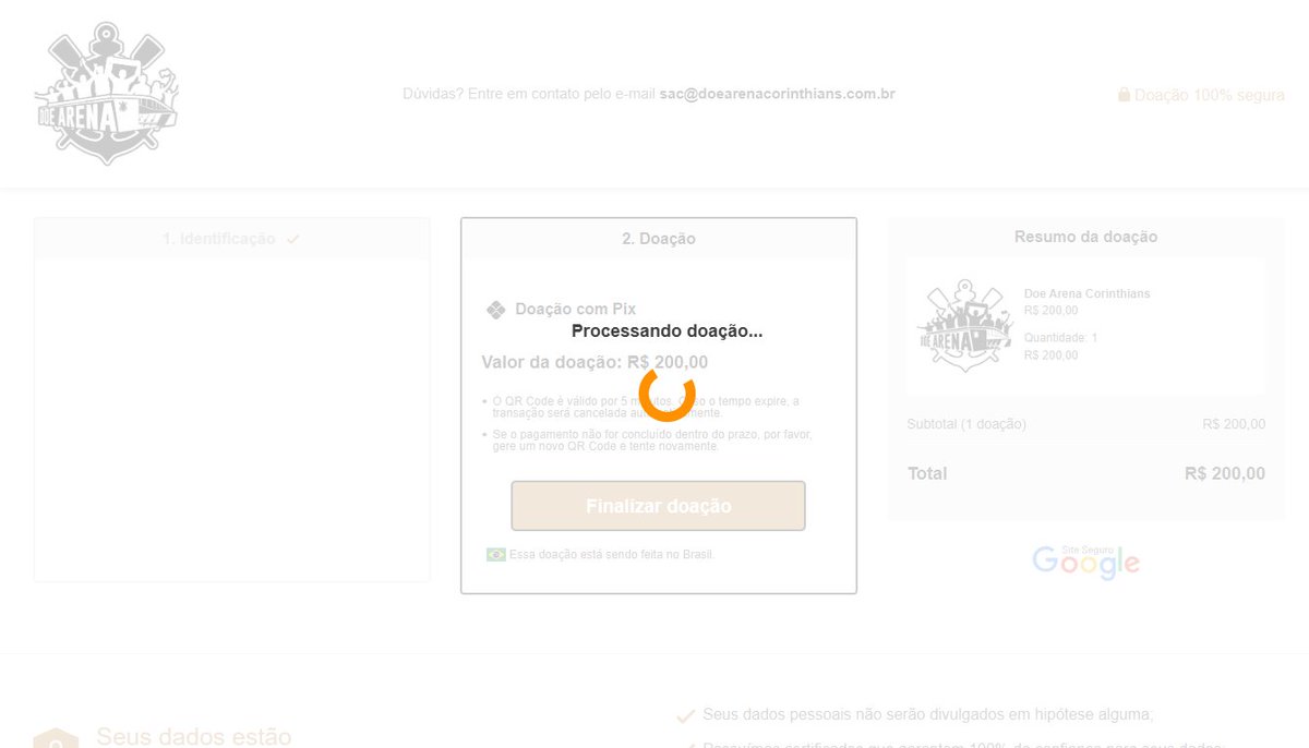 Olhando para esta tela há quase três horas. Aí complica, hein? #DoeArenaCorinthians