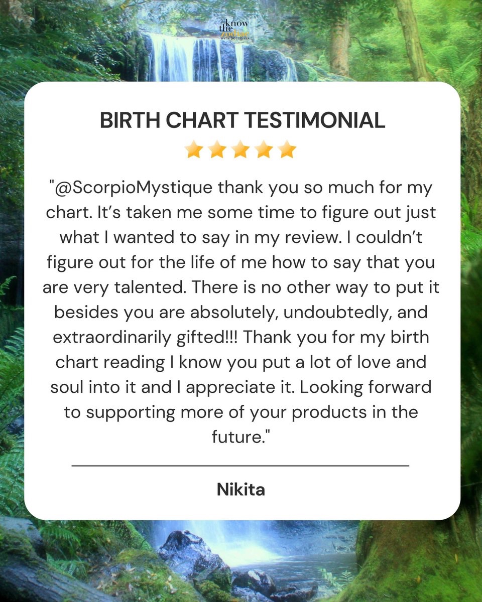 ScorpioMystique's tweet photo. The more you know yourself, the more you evolve. Order your KTZ #BirthChartReading and dive into a universe of deep cosmic insights on yourself and your natal chart placements. Get yours here: https://t.co/a6SHXoftzc https://t.co/pgZR10byzV