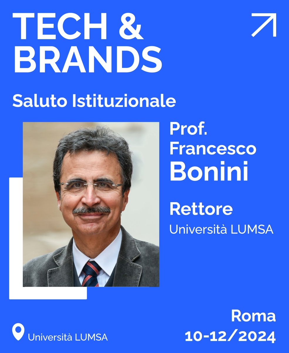 Il 10 Dicembre a #Roma, alla LUMSA, arriva "Tech &amp; Brands", il workshop itinerante dove i #Brand raccontano come usano le tecnologie a fini di business.

I lavori si apriranno con il Saluto Istituzionale del Rettore, Prof. Bonini.

Scopri il programma qua: techandbrands.com/roma