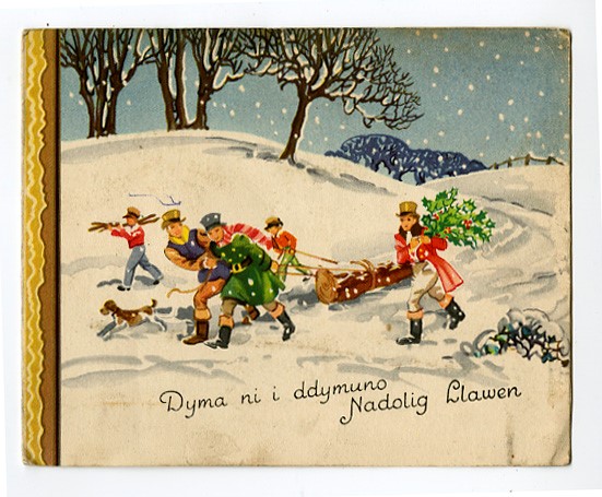 Here we are to wish you a Merry Christmas! 🎅🎄🎁 From an Edwardian Christmas Card at NEWA, Hawarden (ref: D/DM/1482/8).