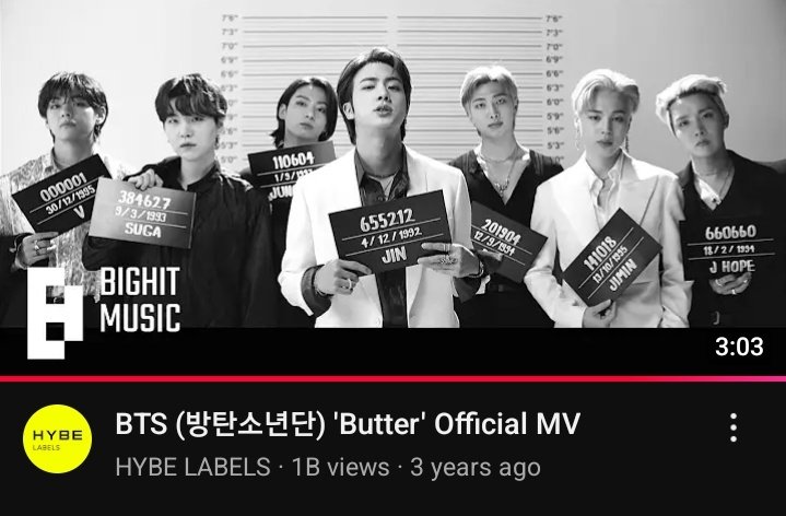 Bangtan7_Stream's tweet photo. "Butter" by #BTS Official MV has surpassed 1 BILLION views on YouTube, @BTS_twt 7th MV to do so!

CONGRATULATIONS BTS
BUTTER 1 BILLION ON YOUTUBE 
#Butter1BillionOnYT https://t.co/uE4qNMouBr