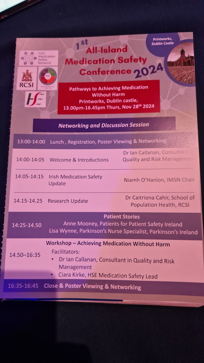 We are delighted to be attending the first All-Island Medication Safety Conference at Dublin Castle. We look forward to sharing our expertise and collaborating with colleagues to improve medication safety and enhance patient care @Medsafety24