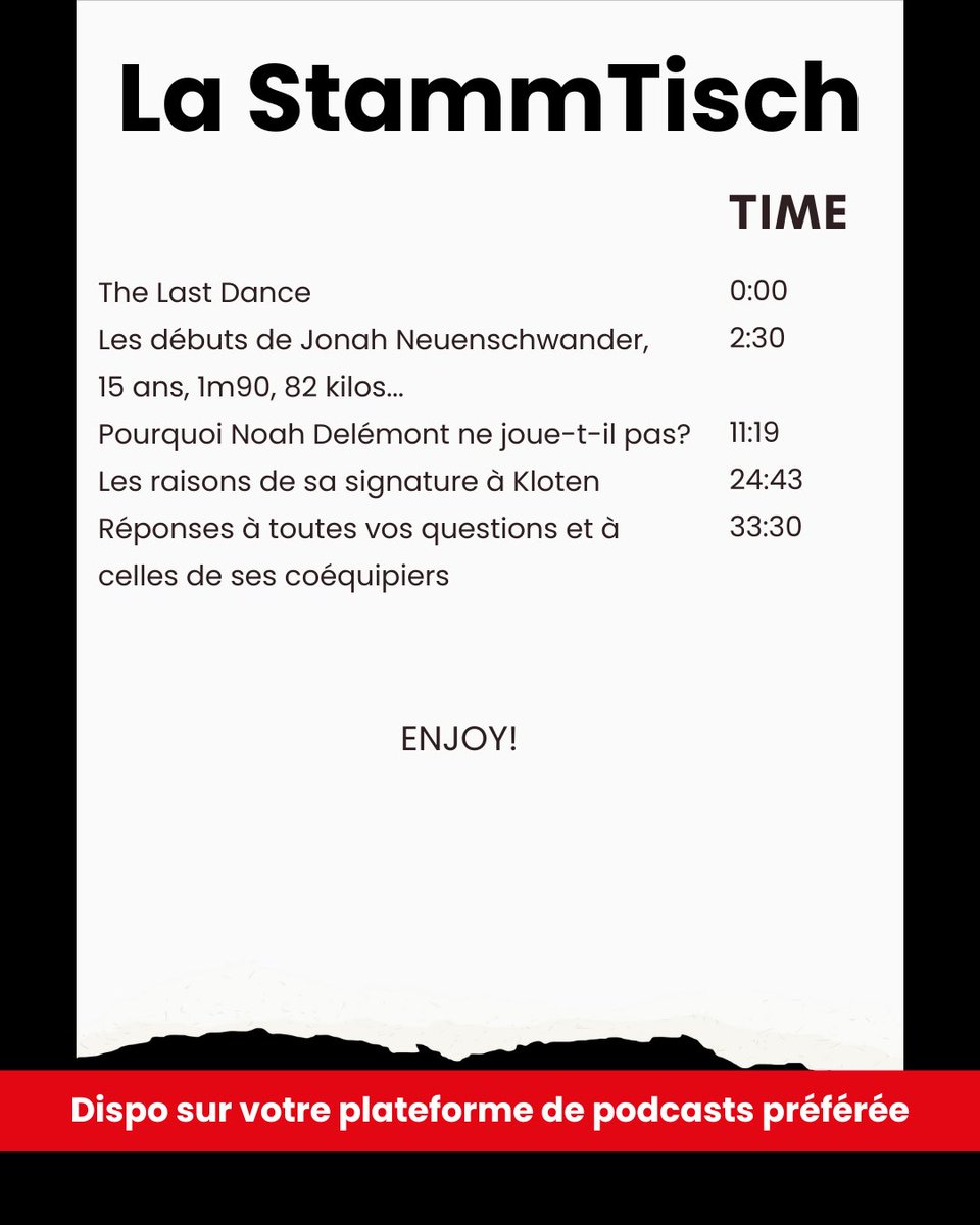 La_Stamm_Tisch's tweet image. Saison 5, épisode 7: Noah Delémont

🟠📻 Horaire spécial, à écouter ce jeudi dès 19h sur RJB.
🎙️ Dispo dès maintenant sur RJB.ch et sur votre plateforme de podcasts préférée.
🔗 linktr.ee/lastammtisch