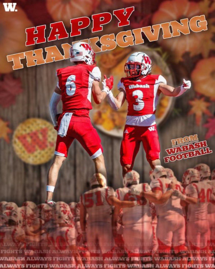 Thank you <a href="/MarcusAdams_51/">Marcus Adams</a> and <a href="/WabashFB/">Wabash College Football</a>