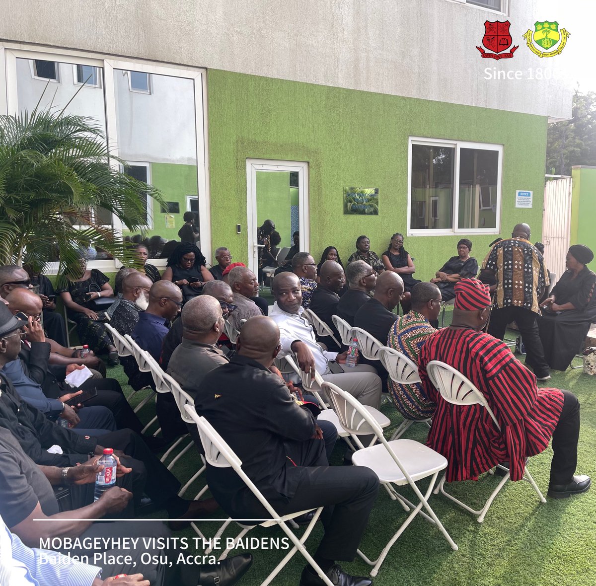 MOBAMourns's tweet photo. MOBAGEYHEY VISIT THE BAIDENS 🔴⚫️

The MOBA and WGHS OGA fraternities visited the Baiden family yesterday, Wednesday, 27th November 2024, at Baiden Place to pay their respects to the family of the late MOBA Sydney Baiden (‘76).

#MOBAMourns 
#MfantsipimSchool 
#MOBANational https://t.co/CKahcQbYnI