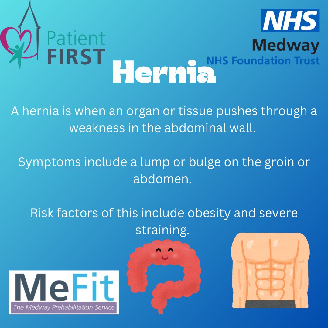 What is a hernia?🤍💙

We see patients awaiting hernia repair for 8 weeks or sometimes longer to help the individual get as fit as possible to create fast recovery and reduce the chance of a hernia occurring again!🧑‍⚕️