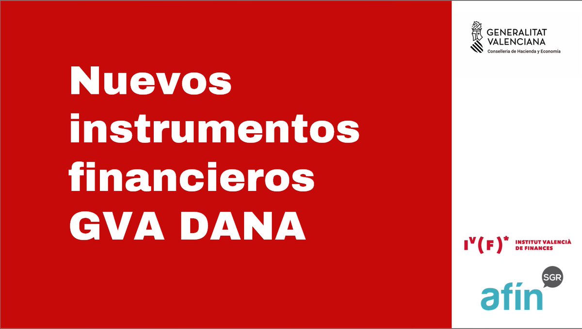 Presentamos los nuevos instrumentos financieros para autónomos y empresas afectados por la riada:

 3⃣5⃣0⃣ M de liquidez
🟢 Coste cero para los beneficiarios
❌ Largos plazos de devolución y amplias carencias
📈Contribuirán a la reactivación económica de las zonas afectadas