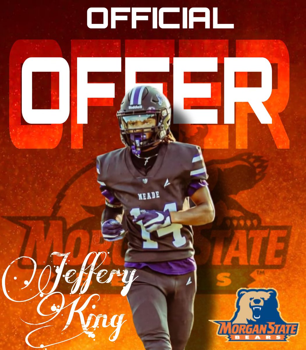 So Thankful for the opportunity to receive my first D1 Offer from Morgan State. <a href="/coachmcoleman/">Coach Coleman</a> <a href="/TanardoSharps/">Tanardo Sharps</a> <a href="/meademustangsfb/">Meade Mustangs Football</a> <a href="/Ajwall08/">AJ Wallace (aiwallace@aacps.org)</a> #LordWilling
