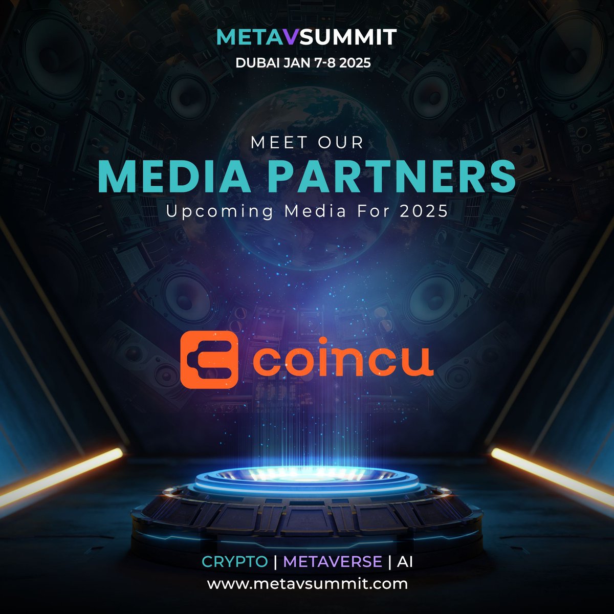 Excited for MetaVSummit Dubai, Jan 7-8, 2025! 

🚀 Dive into Web3, Crypto, and AI with global leaders. Proud to partner with @coincuofficial  to explore the future of digital tech.

👉 Learn more: buff.ly/4g1KZrI

#MetaVSummit #Web3 #Crypto #Blockchain