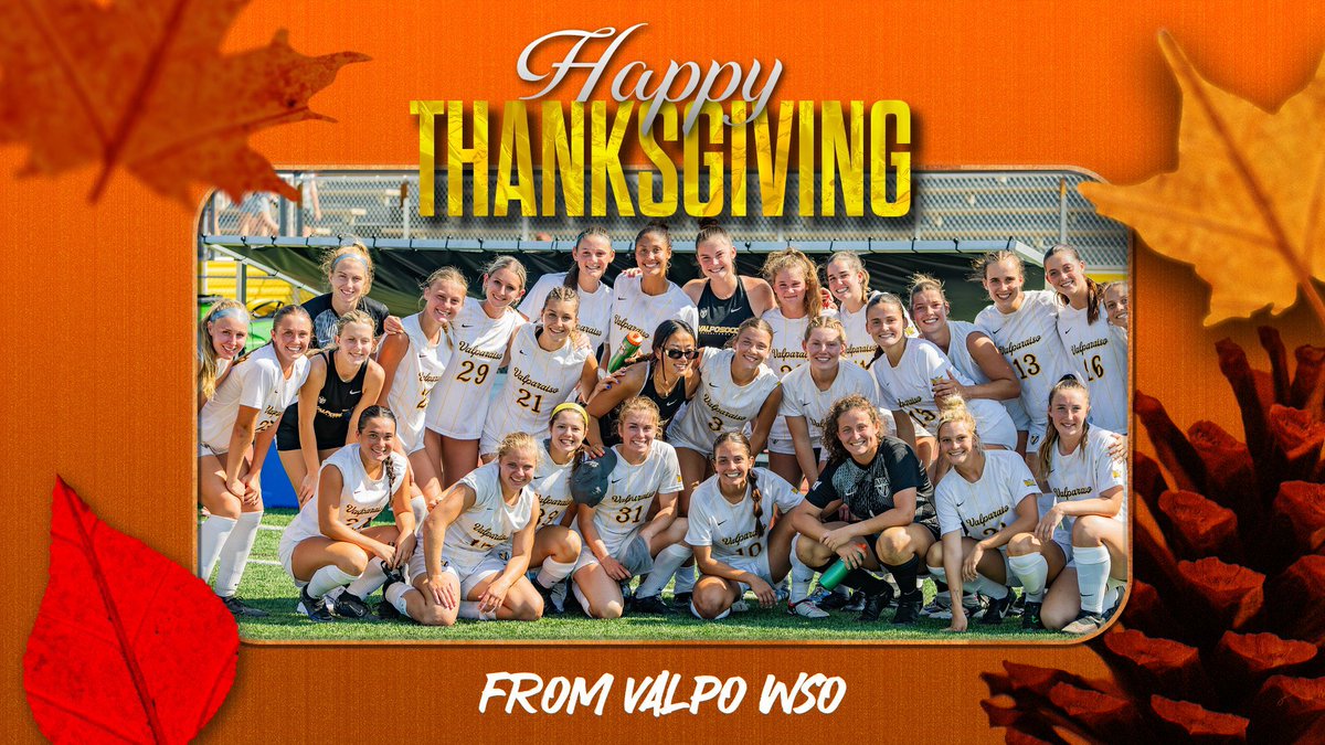 Valpo Women's Soccer (@valpowso) on Twitter photo Grateful for these ladies, this game, and the many wonderful things it has brought to us! Happy Thanksgiving to you and yours from all of us 🦃🍁
#GoValpo #RollBeacs
<a href="/valpoathletics/">Valpo Athletics</a> <a href="/ValpoU/">Valparaiso University</a> Grateful for these ladies, this game, and the many wonderful things it has brought to us! Happy Thanksgiving to you and yours from all of us 🦃🍁
#GoValpo #RollBeacs
<a href="/valpoathletics/">Valpo Athletics</a> <a href="/ValpoU/">Valparaiso University</a>