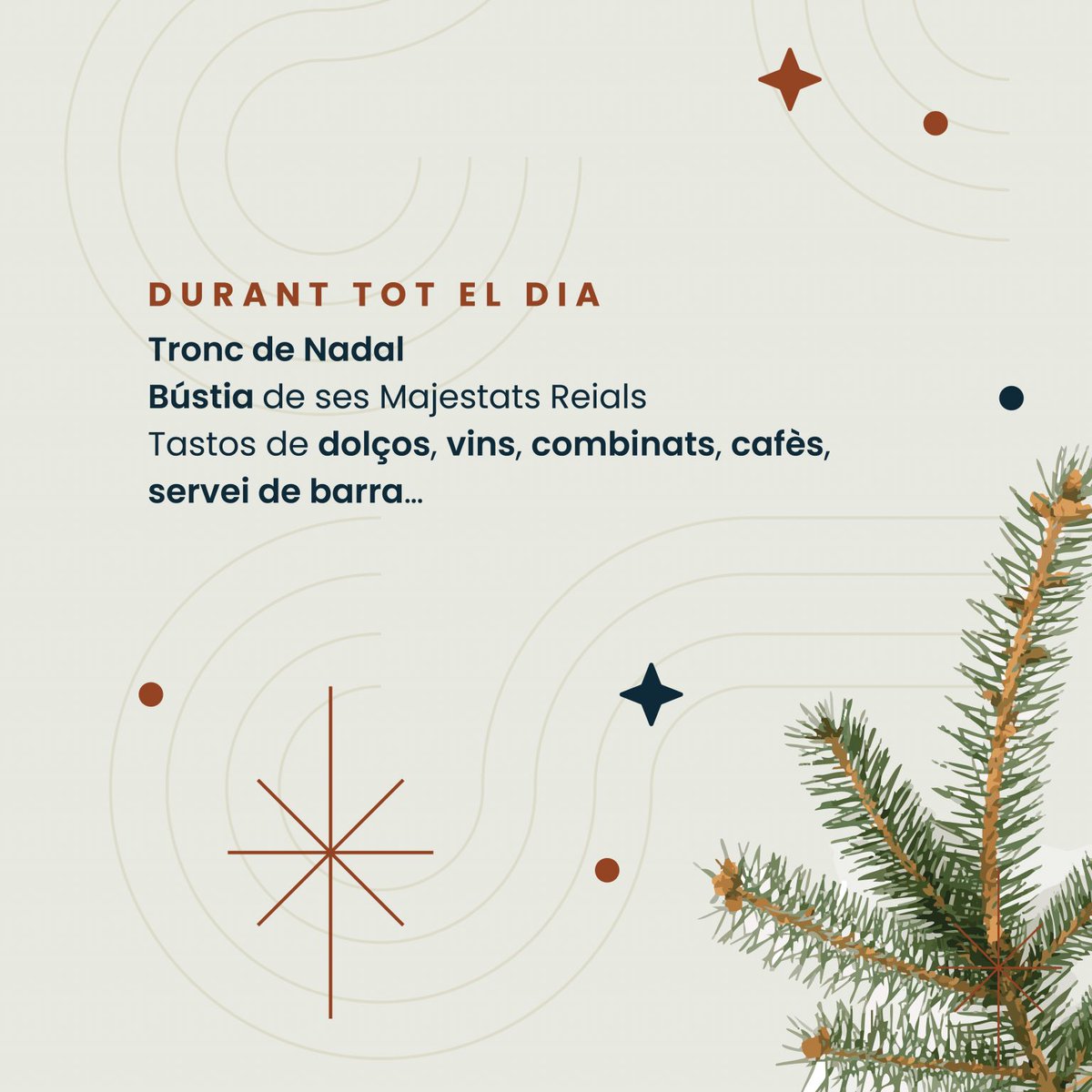 🎄 #Campredó celebra la 10a Fira de Nadal!

📅 14 de desembre
📍 Espai Cultural La C
🕙 10 h - 21 h

✨ Més de 20 parades d’artesans amb productes de proximitat i activitats per a tothom:

🎶 Concerts, espectacles i tastos gastronòmics.

🎁 Xocolatada, tronc gegant i cartes als