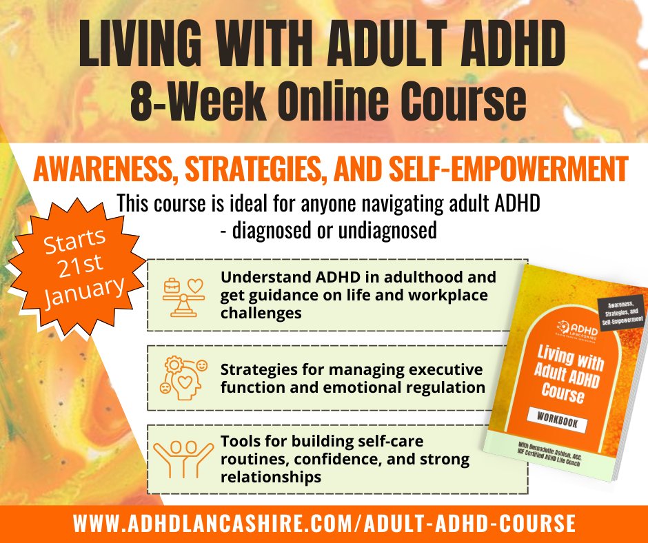 Are you struggling to manage your adult ADHD challenges?

Feeling stuck in cycles of procrastination, being overwhelmed, or having self-doubt?

👉 Ready to start 2025 with empowerment and clarity?

Join us here: adhdlancashire.com/adult-adhd-cou…

#ADHDLancashire