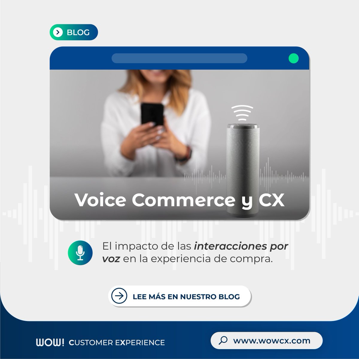 cx_wow's tweet photo. 🗣️🛒 ¡Tu voz es el nuevo click! El Voice Commerce está cambiando el juego de la CX:
✅ Compras más rápidas ✅ Personalización 24/7 ✅ Mayor accesibilidad ✅ Menos fricciones

¿Tu negocio está listo para el futuro del e-commerce? 🚀

Descúbrelo aquí 👇 https://t.co/523dXsIiju https://t.co/Rcrouti5Y0