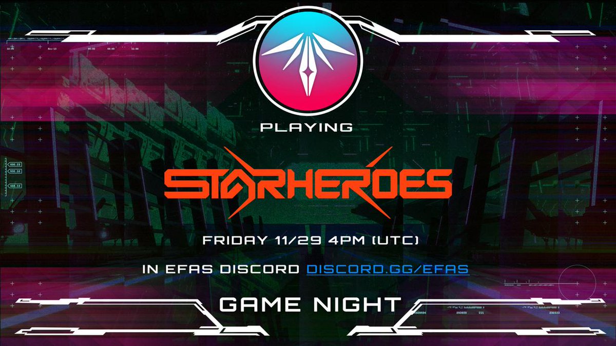 Earth From Another Sun (@playefas) on Twitter photo ATTENTION CITIZENS! 👁️
The State commands your presence for EFAS x <a href="/StarHeroes_game/">StarHeroes</a> Game Night
Friday 29th November, 4PM UTC
Your participation will be noted in State records.
Location: Discord.gg/EFAS ATTENTION CITIZENS! 👁️
The State commands your presence for EFAS x <a href="/StarHeroes_game/">StarHeroes</a> Game Night
Friday 29th November, 4PM UTC
Your participation will be noted in State records.
Location: Discord.gg/EFAS
